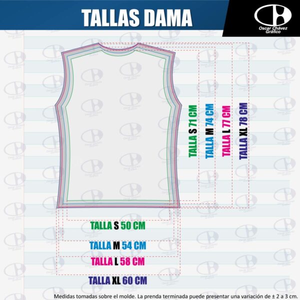 guias-tallas-dama guias tallas camisetas