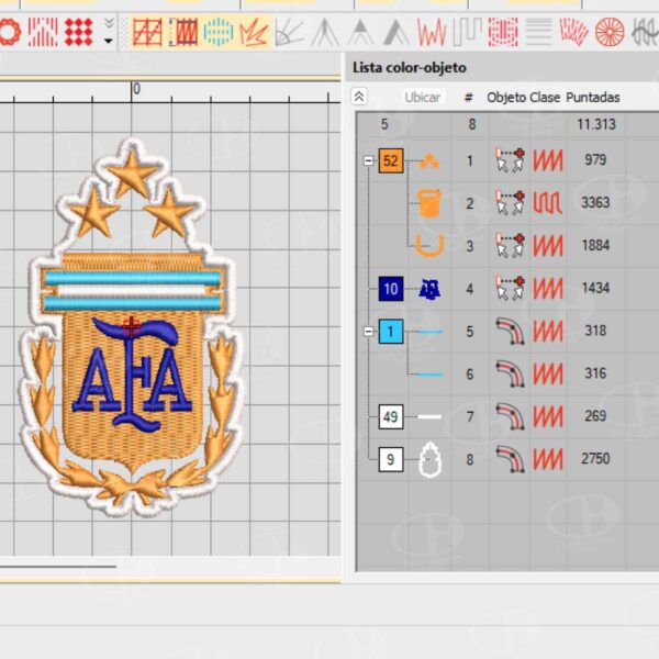 escudo-seleccion-argentina-futbol-2 Escudo de Argentina Archivo de Bordado EMB para Wilcom – Descarga Instantánea