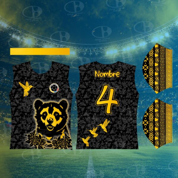 Camiseta Colombia Mundial 2026 Personalizada | Diseño Oso de Anteojos